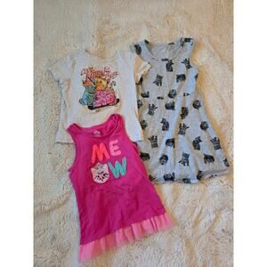 Girls Cat Lover Bundle size 6 Tank, Shirt & Dress